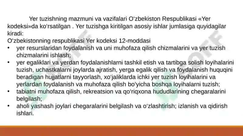 Yer tuzishning huquqiy asoslari 4