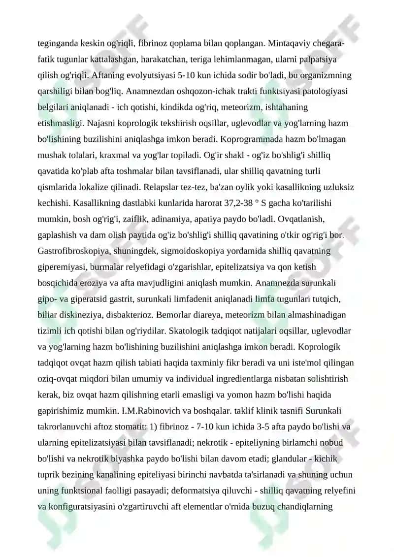 Surunkali qaytalanuvchi aftozli stomatit 4