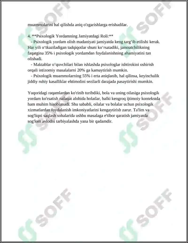 Bola va uning oilasiga psixologik yordam dasturi 4