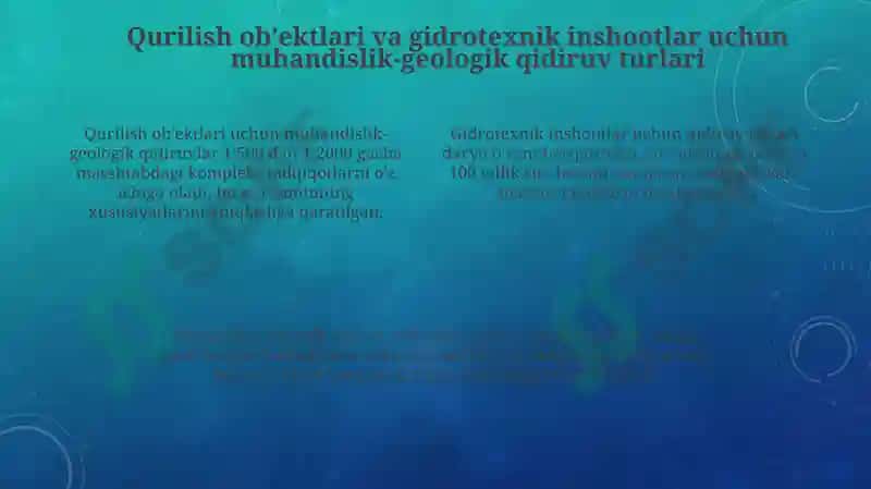 Bino va gidrotexnika inshootlar qurilishida injener-geologik qidiruv ishlari 4
