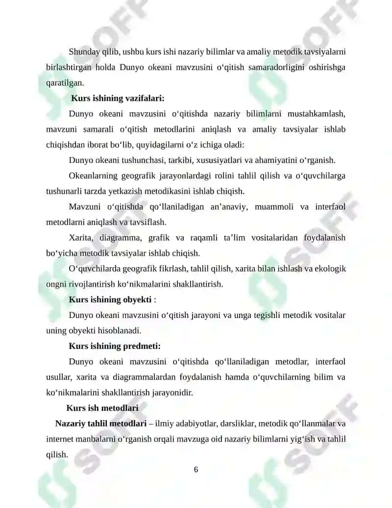 Dunyo okeani mavzusini o`qitish metodikasi 4
