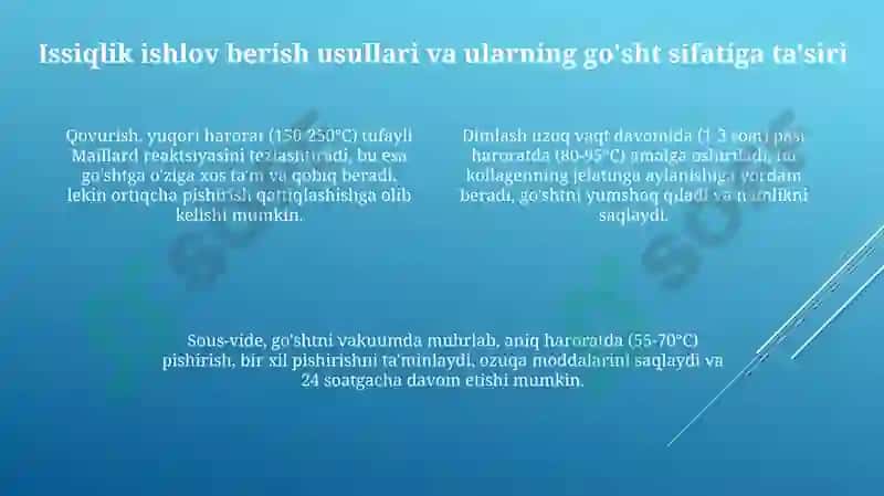 Go'shtlarga molqo'y va boshqatur uchun issiqlik ishlov berish 4