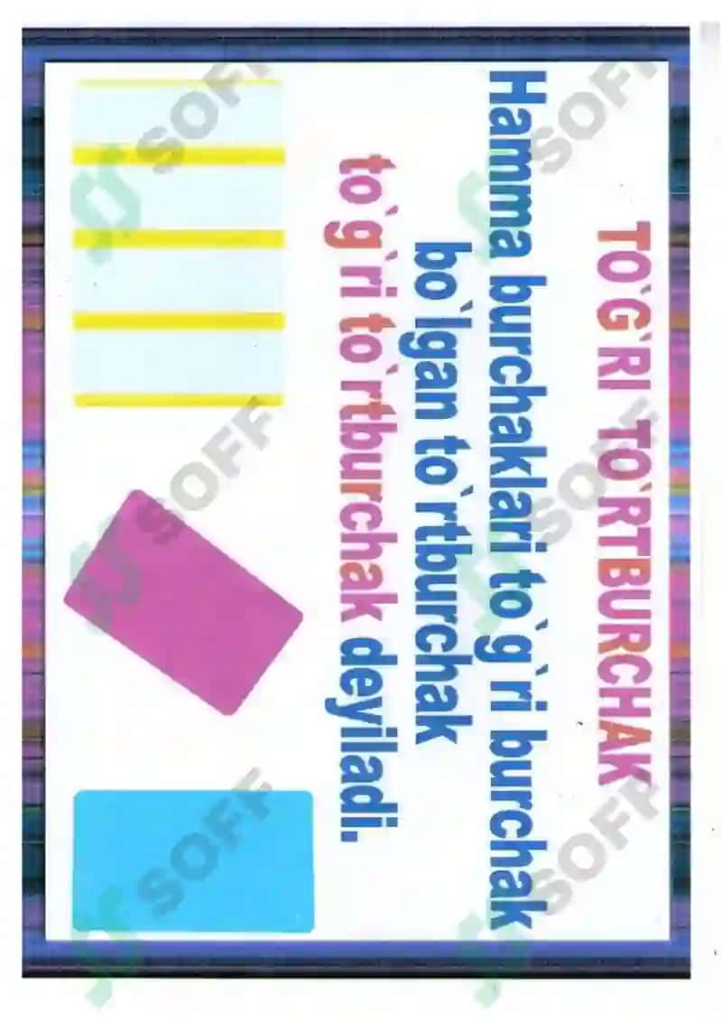 2-sinflar uchun matematika fanidan ko'rgazmalar to'plami 4