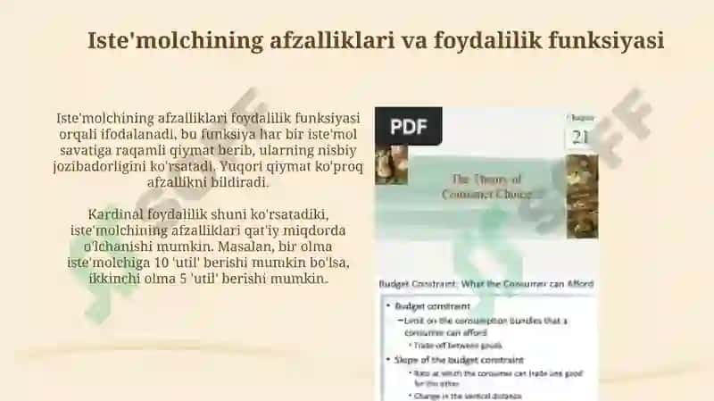 Iste'molchi tanlovi va byudjet cheklovi 4