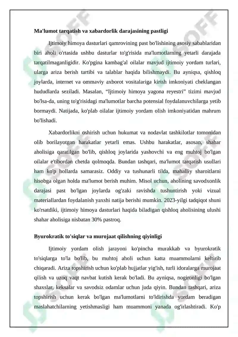 Kam taʼminlanganlarning ijtimoiy sxemalar bilan qamrab qilinmasligi 4