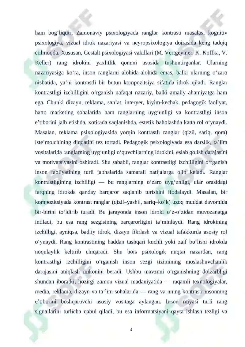"RANGLAR KONTRASTLIGI IZCHILLIGINI O’RGANISH" 4