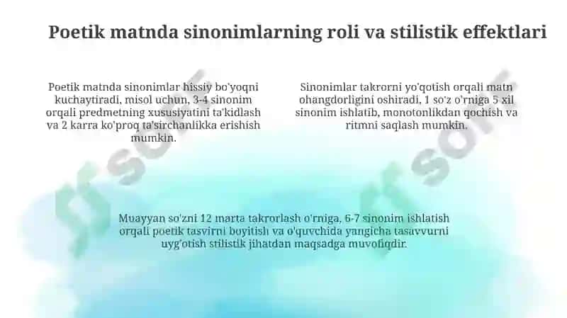 Leksik sinonimiya: ta'rif va turlari 4