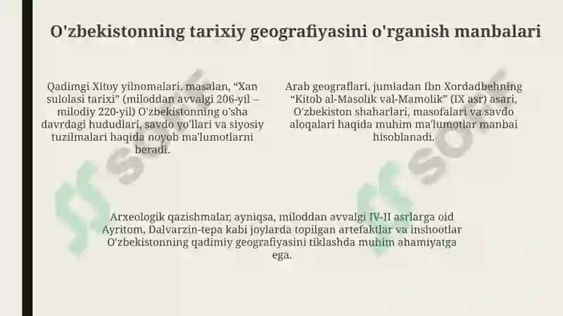 O'zbekiston Tarixiy Geografiyasi 4