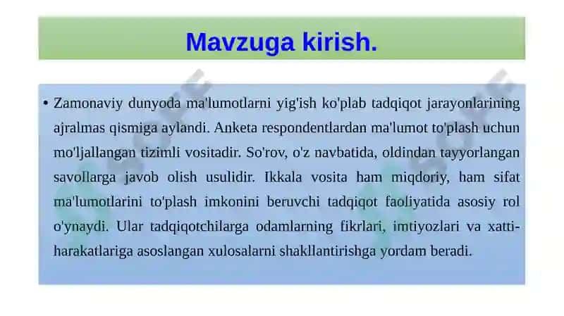 Tadqiqot usullari va ko'nikmalar 4