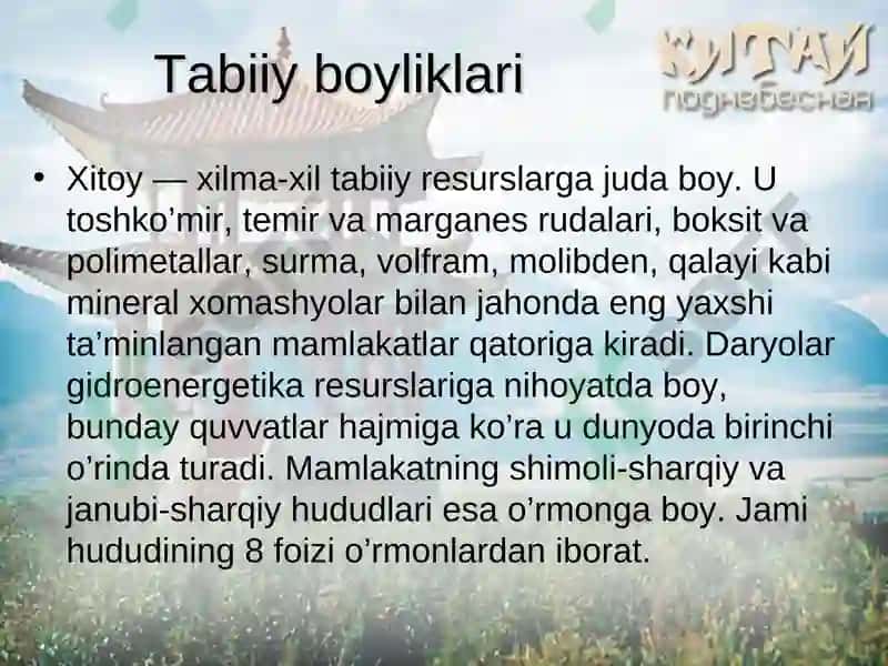 Xitoy Xalq Respublikasi. Tabiiy-demografik salohiyati 4