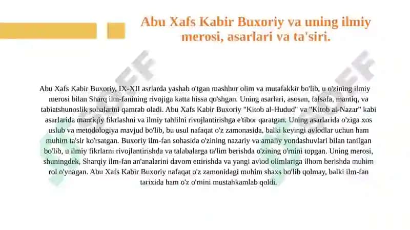 Sharq ilm-fanining IX-XII asrlardagi rivojlaniishi 4