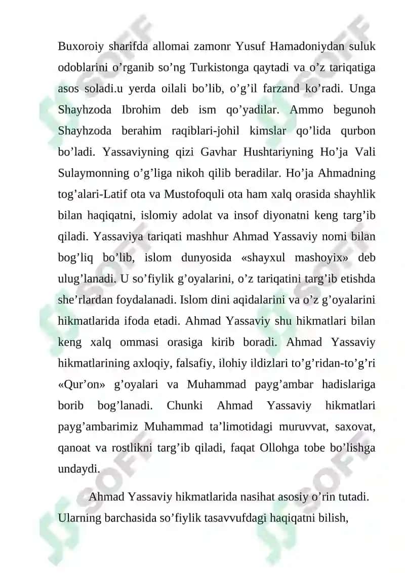 Ho’ja Ahmad Yassaviy hayoti va pedagogik qarashlari 4