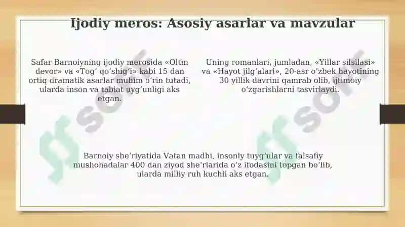 Safar Barnoiy hayoti va ijodi 4