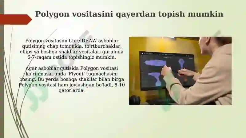 Corel Draw dasturida poligon uskunasi bilan ishlash 4