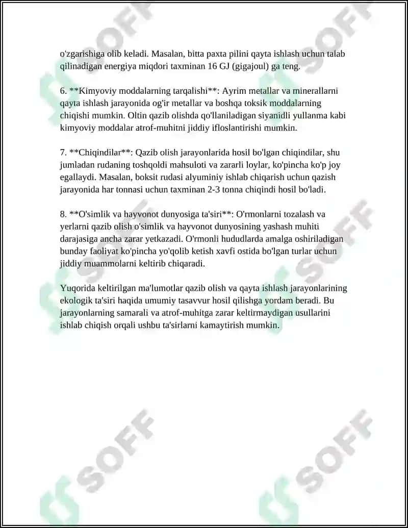 QAZIB OLISH VA QAYTA ISHLASHNING O‘ZARO BIR-BIRI BILAN TAQQOSLASH 4