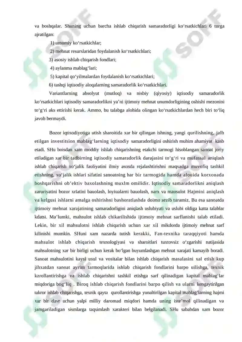 Sanoat ishlab chiqarishining iqtisodiy va ijtimoiy samaradorligi. Sanoatda fan-texnika taraqqiyoti 4