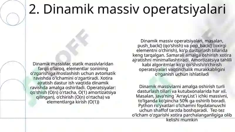 Dinamik massivlar 4