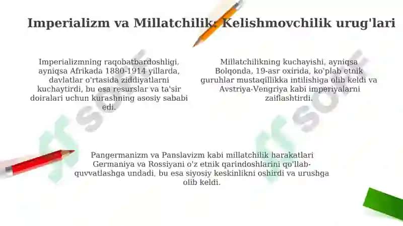 Birinchi jahon urushining boshlanish sabalari 4