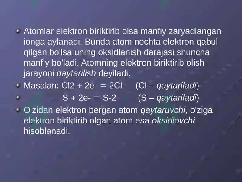 Oksidlanish qaytarilish jarayoni 4