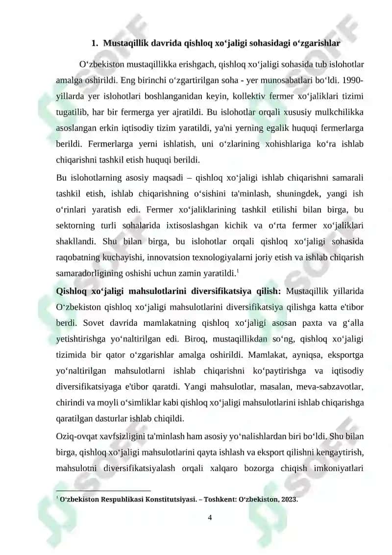 MUSTAQILLIK YILLARIDA QISHLOQ XO‘JALIGI VA SANOAT SOHASIDAGI O‘ZGARISHLAR 4