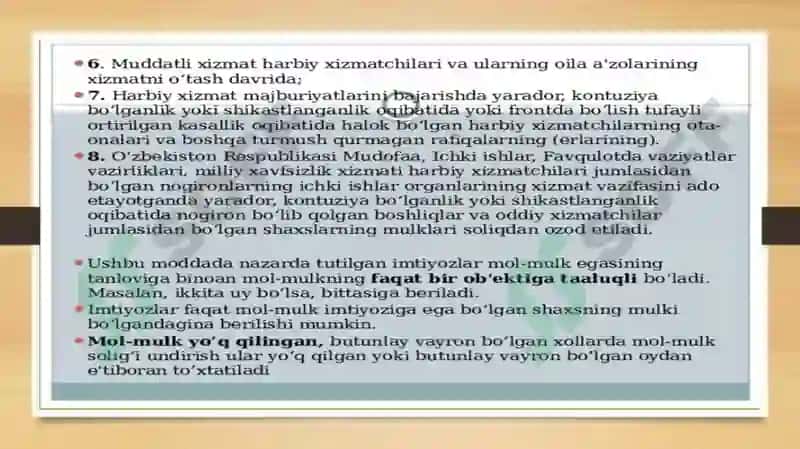 O’zbekistonda mol-mulkni soliqga tortishning o'ziga xos xususiyatlari 4