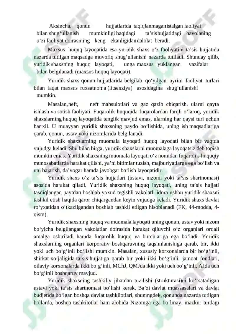Yuridik shaxslar – fuqarolik huquqining subyekti 4