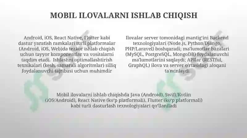 Dasturlash texnologiyalari va uning imkoniyatlari 4