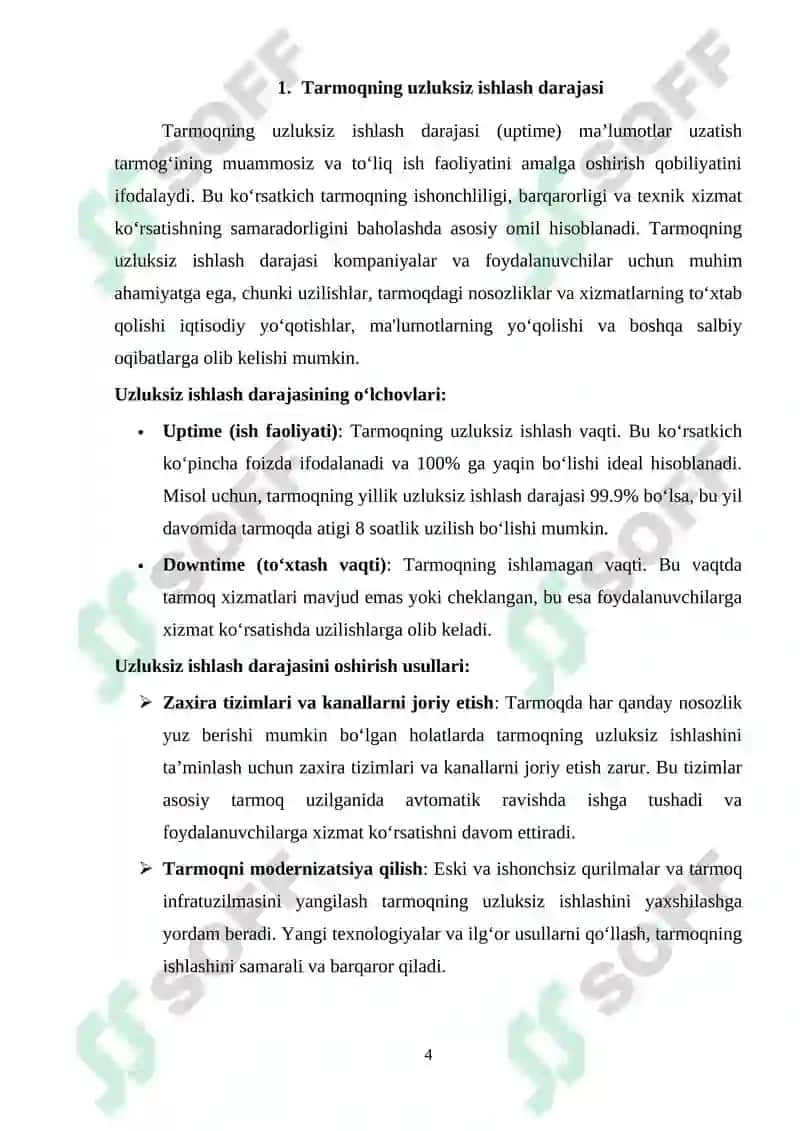 Ma’lumotlar uzatish tarmoqlari 4