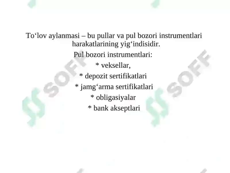Pul aylanmasi va uning tarkibi 4