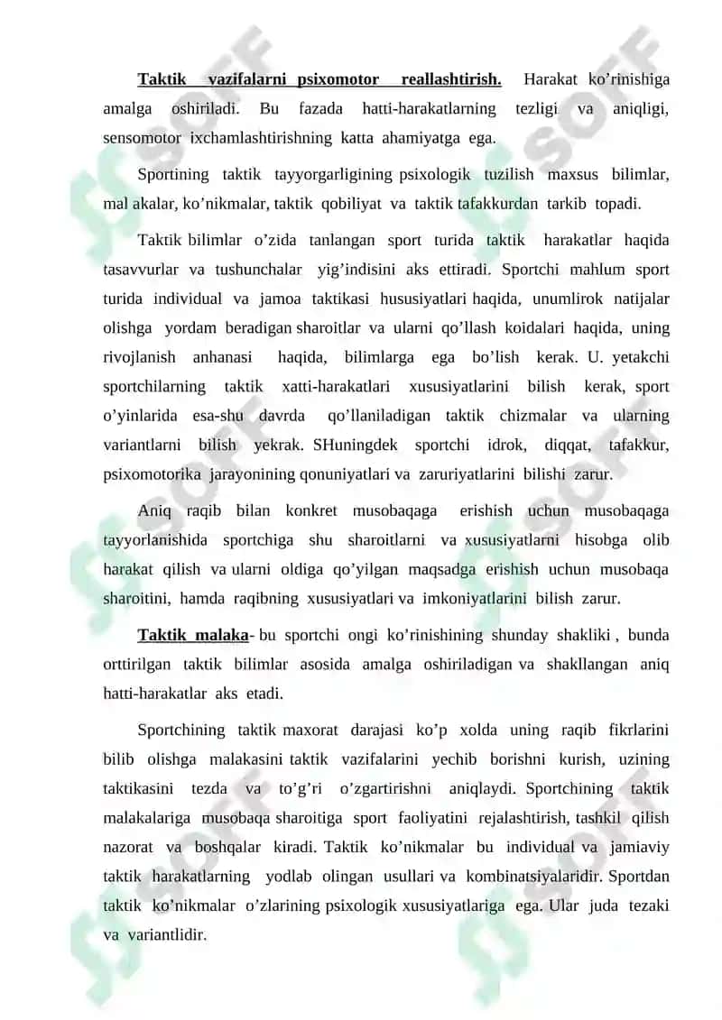 Sportchilarni musobaqaga taktik tayyorlash 4