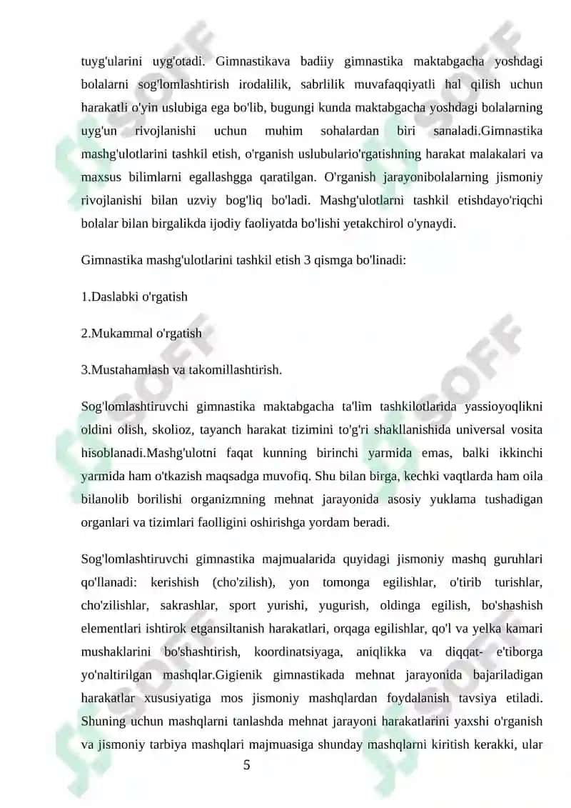 Gimnastika darslarini tashkil qilish va oʻtkazish 4