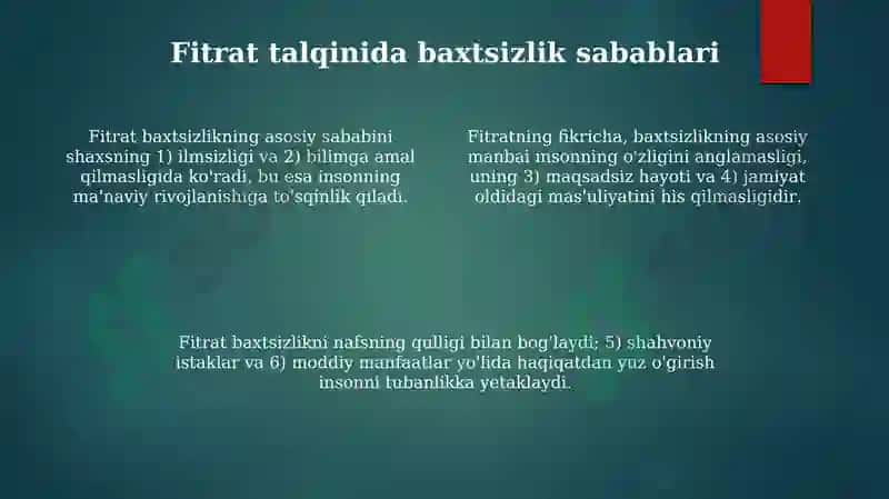 A.Fitratning “Rahbari najot” risolasidagi “Baxtsiz odamlarning ikki toifasi”ga oid qarashlari 4
