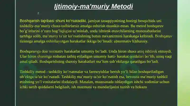 Boshqaruv metodlari va qarorlari 4