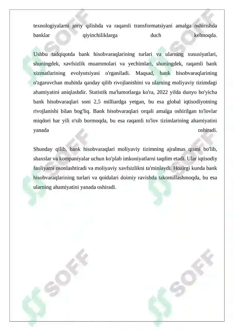 Bank hisobvaraqlarining umumiy qoidalari va turlari 4
