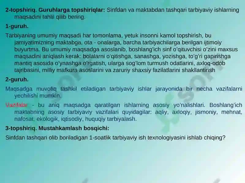 Sinfdan va maktabdan tashqari tarbiyaviy ishlar 4