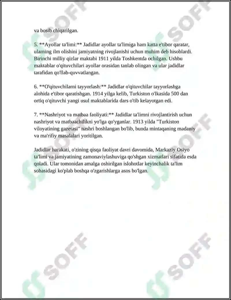 Jadid Ma'rifatparvarlarning Ijtimoiy Ma'nviy Hayotida Tutgan O'rni 4