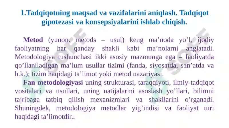 Ilmiy tadqiqot faoliyatining namoyon bo’lish shakllari 4