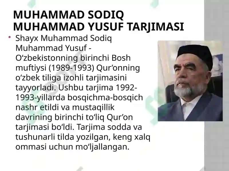 Mustaqillik yillarida Qur’onning o’zbek tiliga tarjima qilinishi va tafsirlari 4