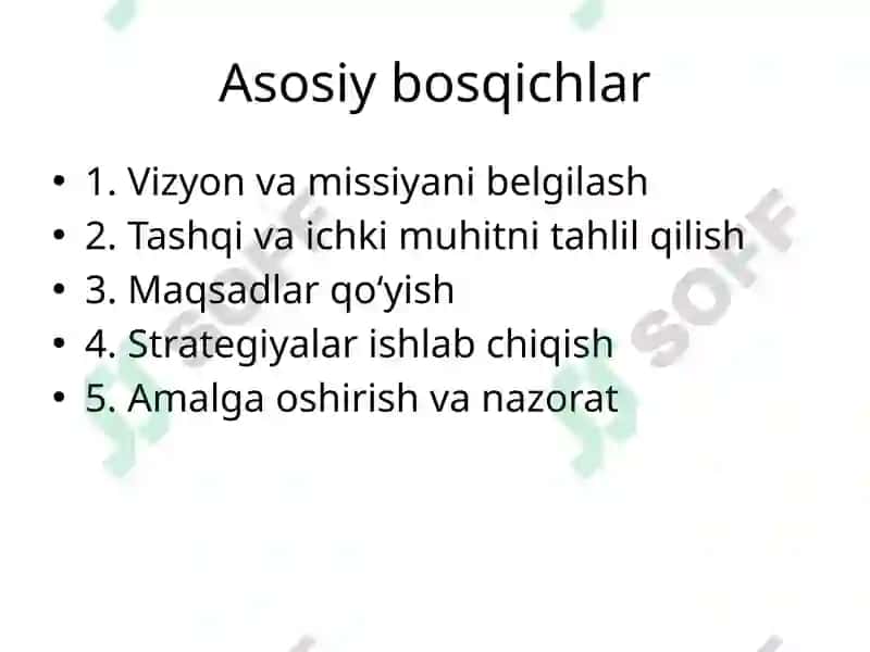 Biznesda Strategik Rejalashtirishning O‘rni 4
