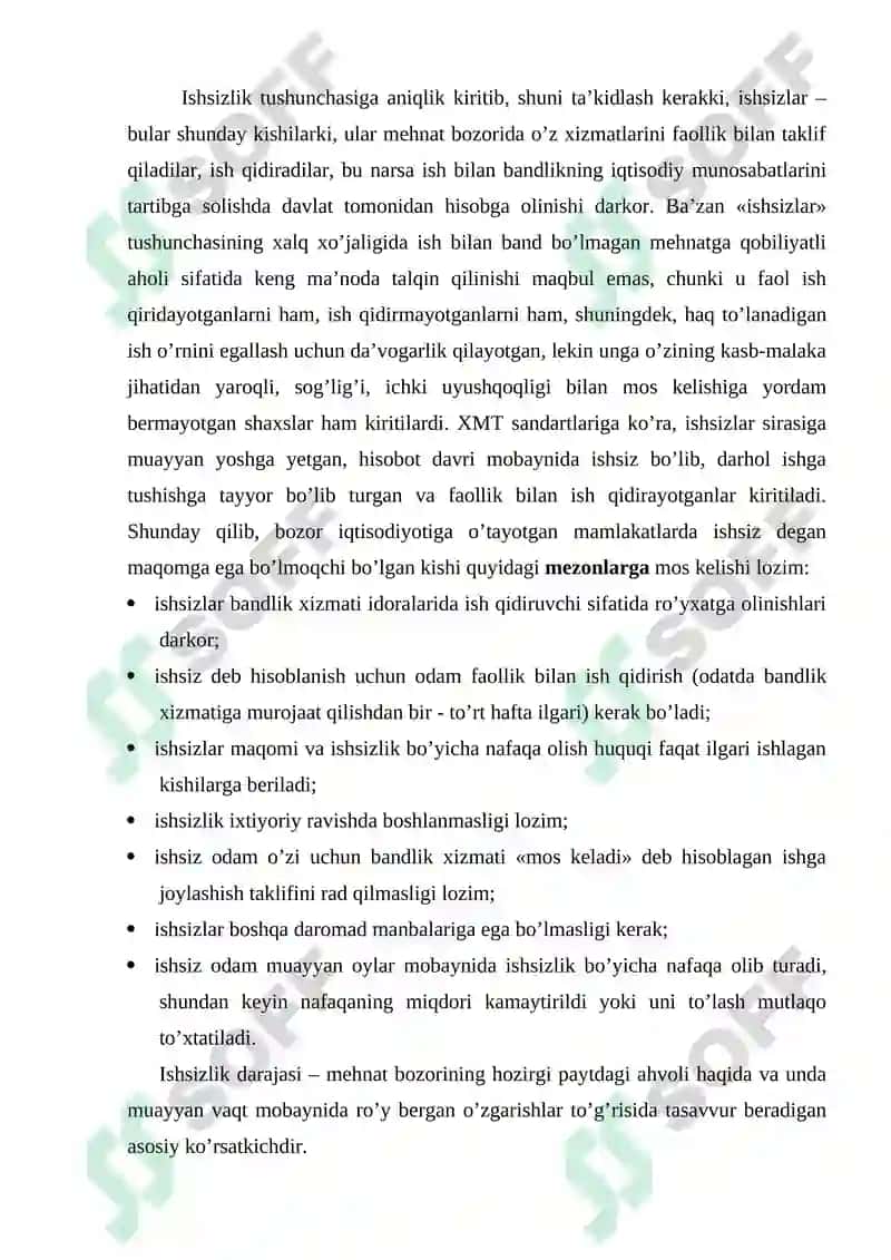 Ishsizlikning kelib chiqish sabablari va namoyon bo’lish shakllari 4