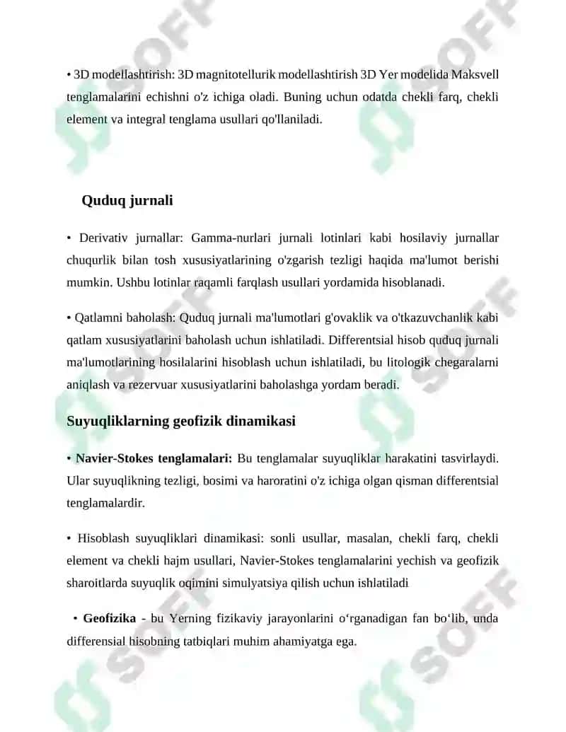 Geofizikada differensial hisob-kitoblarni chuqurroq o'rganish 4