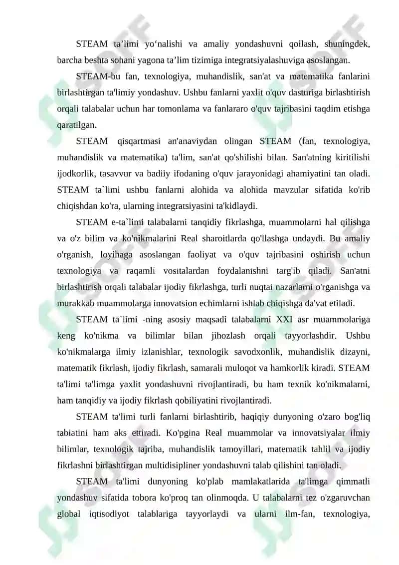 STEAM texnologiyasida integratsion faoliyatni tashkil etish 4