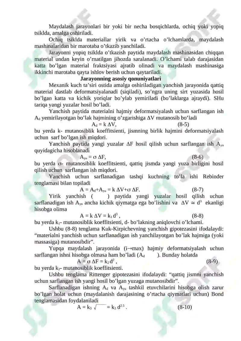 Qattiq materiallarni maydalash va klassifikatsiyalash 4