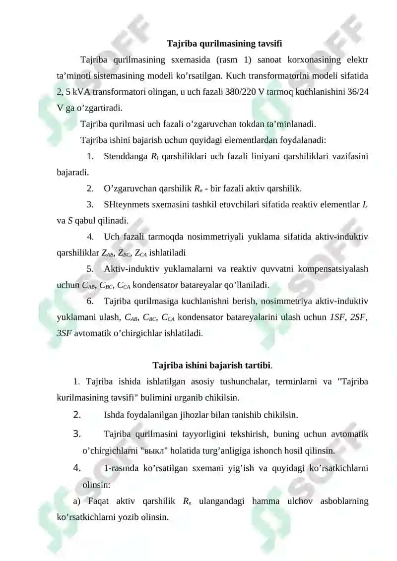 UCH FAZALI TARMOQNING NOSIMMETRIYA YUKLAMALARINI SIMMETRIYALASH 4