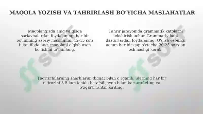 Halqaro jurnallarda maqola yozish va chop etish 4