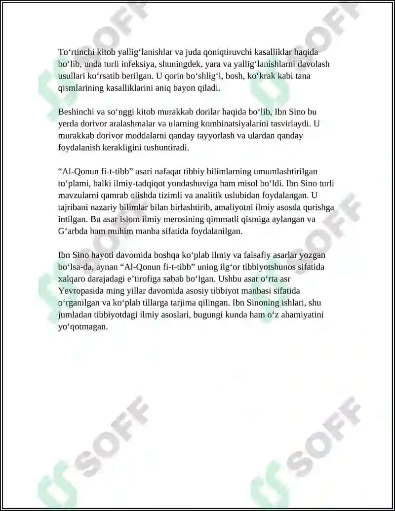 Ibn Sino merosining zamonaviy tibbiyotdagi o'rni 4