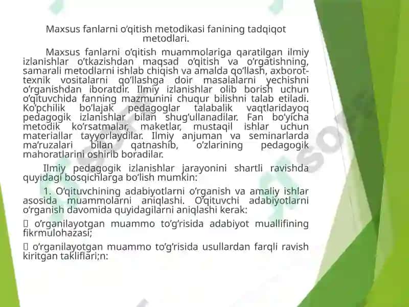 Maxsusfanlarni o'qitishda pedagogikaning etamodi 4