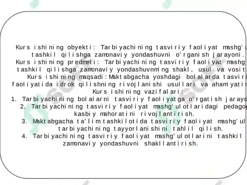 TARBIYACHINING TASVIRIY FAOLIYAT MASHG’ULOTLARINI TASHKIL QILISHIGA ZAMONAVIY YONDASHUVI 4