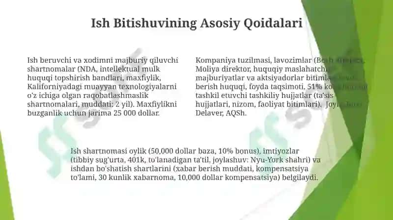 Tashkiliy hujjatlar.Shartnoma va mehnat bitimi 4
