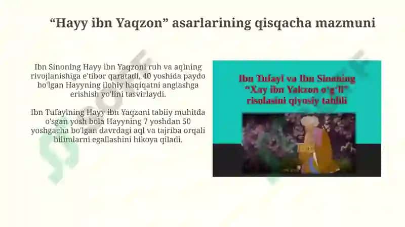 Ibn Tufayl va Ibn Sinoning "Xay ibn Yaqzon o'g'li" risolasi 4